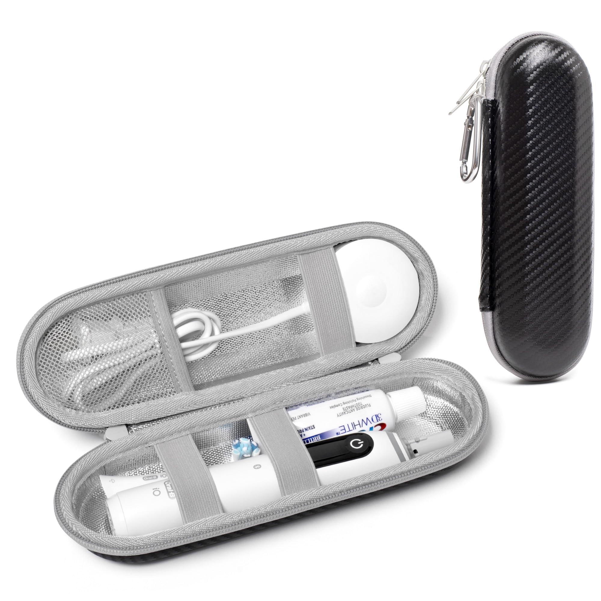 Nincha Hard Shell Electric Toothbrush Case - for Oral-B iO/Pro/Smart Series, for Philips Electric Toothbrush, Bigger Size Travel Case Fits All Powered Toothbrushes and Accessories Black