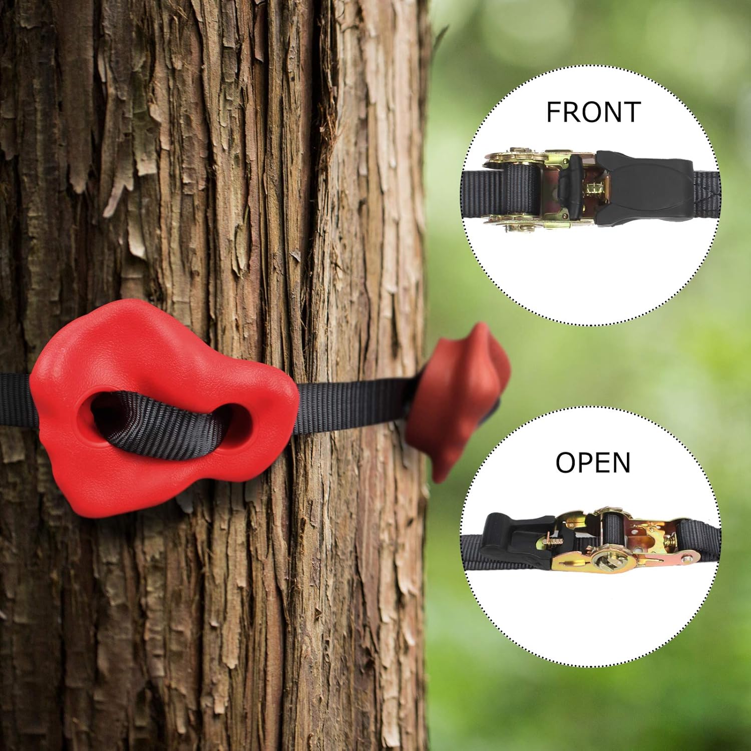 18 Ninja Tree Climbing Holds for Kids Climber, Adult Climbing Rocks with 6 Ratchet Straps for Outdoor Ninja Warrior Obstacle Course Training: Toys & Games