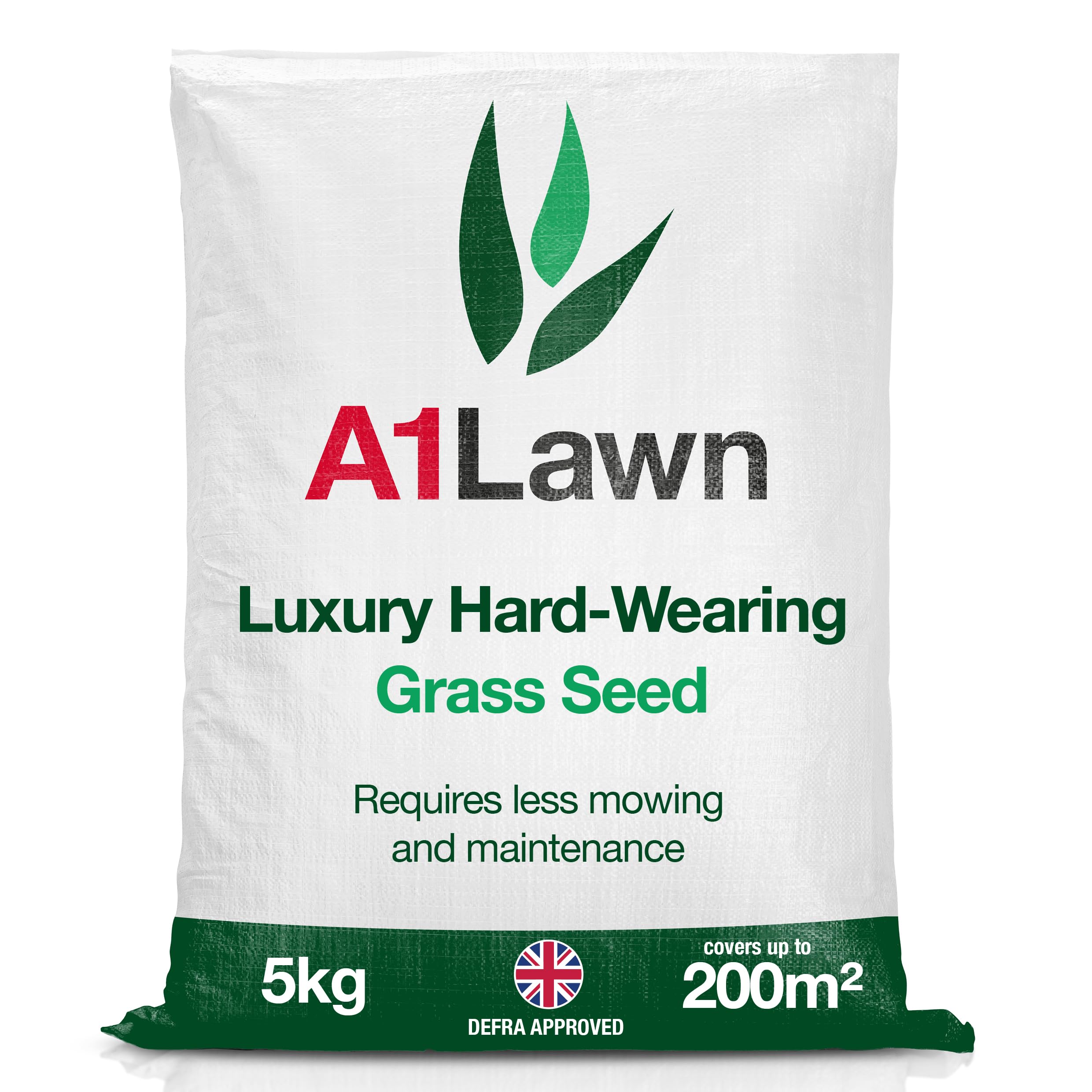 A1 Lawn AM Pro 8 Luxury Hard Wearing Grass Seed, 5kg (140m2) - Luxury, UK Resilient, Fresh, Pet & Child Friendly - Ideal for Patch Repair, Over Seeding, New Lawns & Thickening. DEFRA Approved — image 1