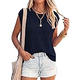 PRETTYGARDEN Crochet Tops for Women 2026 Summer Sweater Vest Knit Cap Sleeve Hollow Out Tank Coverup Spring Fashion Clothing
