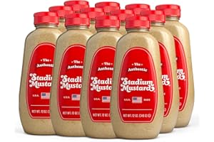 The Authentic Stadium Mustard. The Classic Condiment for Hot Dogs and Hamburgers. Gluten Free, Sugar Free, Kosher, Fat Free 12oz (Pack Of 12)