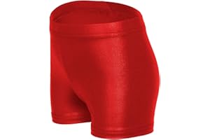 iLover Solid Color Girls' Sparkle Dance and Tumbling Athletic Gymnastics Shorts