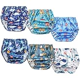 BISENKID 6 Packs Waterproof Rubber Training Pants for Toddlers Potty Training Pants & Good Elastic and Breathable Waterproof Diaper Cover for Potty Training Boys 3t