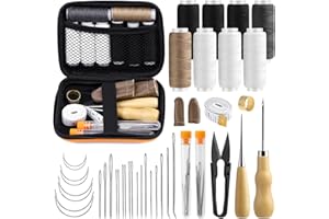 MORFEN Sewing Kit for Adults, 38 Pcs Heavy Duty Sewing Kit, Needle and Thread Kit with Hand Sewing Needles 8 Upholstery Thread, Upholstery Repair Kit for Carpet Canvas DIY Sewing Repair