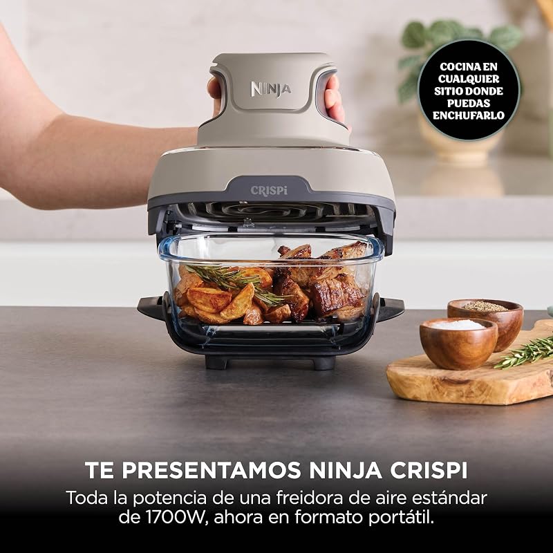 CRISPi, Freidora de Aire Portátil 4 en 1, 3,8L, Piedra
