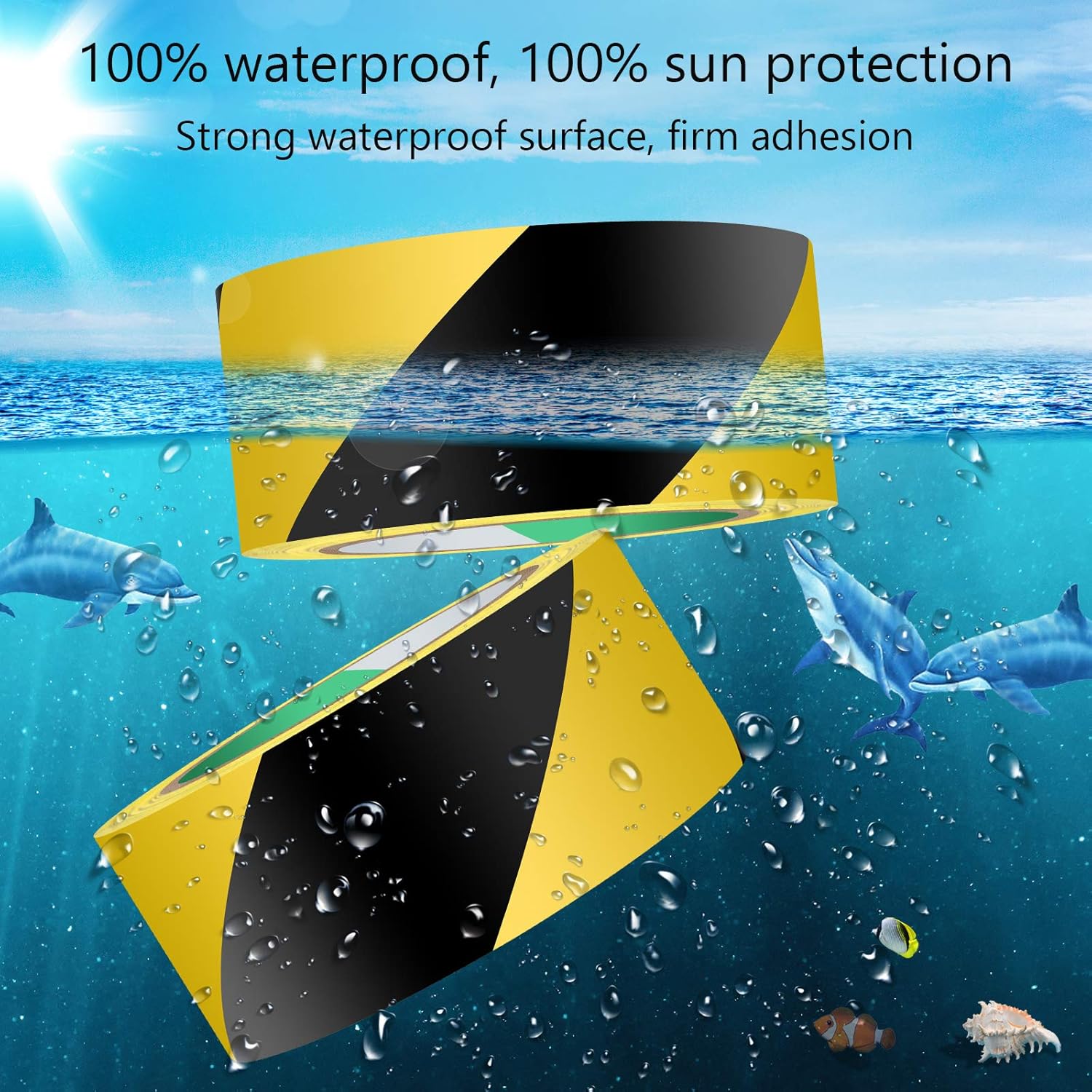 Black & Yellow Hazard Warning Safety Stripe Tape - High Visibility Barricade Adhesive Tape - Strong Adhesive Caution Duct Tape for Floors, Walls, Pipes and Equipment (2" X 36 Yds): Industrial & Scientific