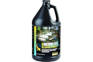 MICROBE-LIFT MLXSAG4 Sludge-Away Pond and Outdoor Water Garden Sludge Remover, OK for Live Koi Fish, Plant Life, and Decor, 1 Gallon