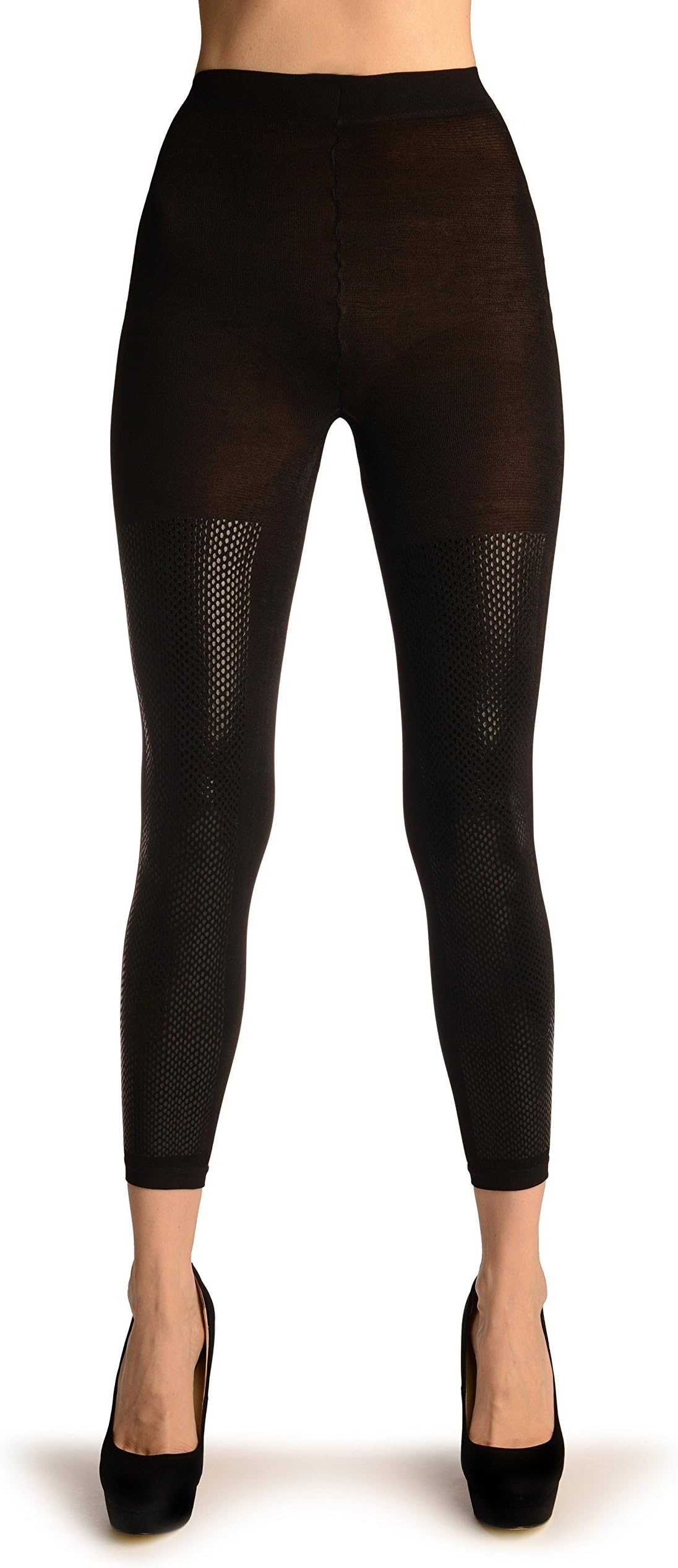 Black with Shiny Black Snake Skin Print - Leggings