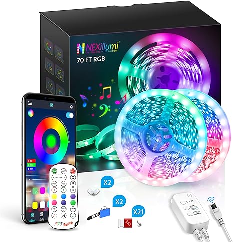 70 ft led lights with remote app control sound responsive luces led strip lights smd 5050 rgb led strips led lights for bedroom room decor dorms