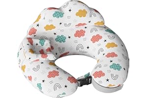 Kompoll Nursing Pillow for Breastfeeding, Ergonomic Feeding Pillows with Removable Washable Cotton Cover, Enhanced Posture Support with Adjustable Waist Ties for Mom and Baby, Orange