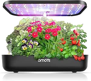 Hydroponics Growing System, OMOTE Hydroponic Garden for Indoor Plants, Herb Garden with 36W 80 LED Grow lights, 12 Kits, 2 Modes, Automatic Timer, Auto Germination Kit Indoor Garden for Family Kitchen