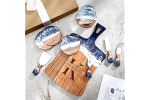Personalized Wood and Resin Cutting Board, Custom Engraved Charcuterie Boards - Best Present for Wedding, Bridal Shower, Anni