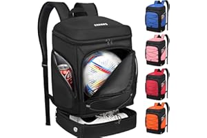 Ciihars Soccer Backpack,Soccer Bag with Ball Holder, Includes Separate Cleat Shoe and Ball Compartment Sport Equipment Bags Fit Basketball Volleyball Football