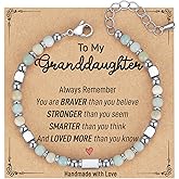 AryaHozel Valentines Day Gifts for Kids/Teen Girls/Her, Tiny Gemstone Beaded Bracelets for Women Teenage Teen Girl Gift Trendy Stuff with Inspirational Card