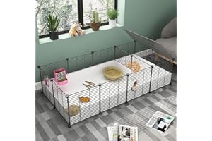 Eiiel Guinea Pig Cage,Indoor Habitat Cage with Waterproof Plastic Bottom,Playpen for Small Pet Bunny, Turtle, Hamster