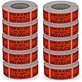 10 Rolls/5000 Labels,This is a Set Do Not Separate,Fluorescent Red Packing Labels(1" x 2")