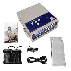 Ionic Detox Foot Bath Machine System Holiday Gift Negative Hydrogen by Healcity with Far Infrared Belt, Two Ion Cleanse Arrays