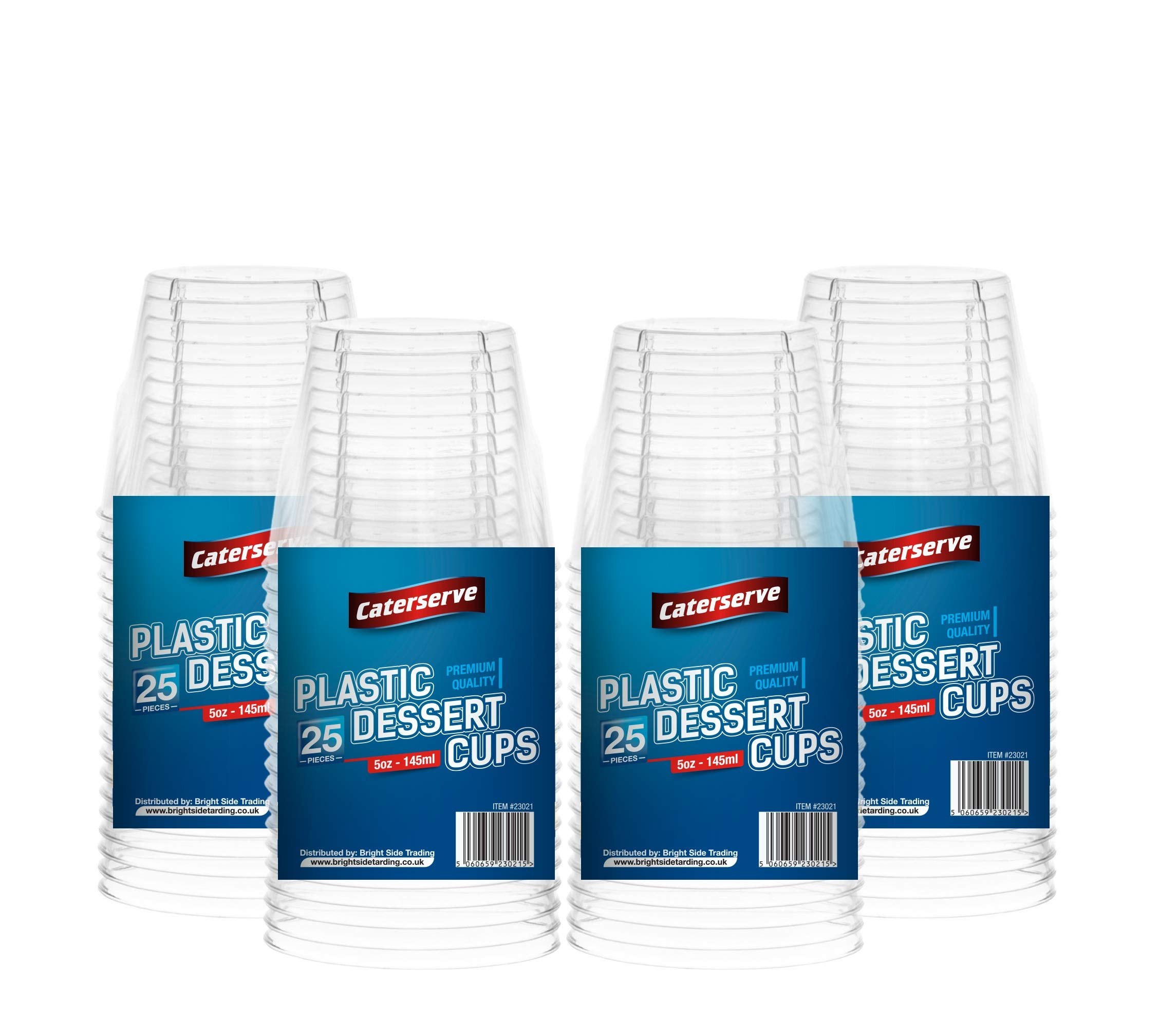 Caterserve Crystal Clear Hard Plastic Dessert Cups Multi-Use tumblers 5oz-145ml (100 Pcs)