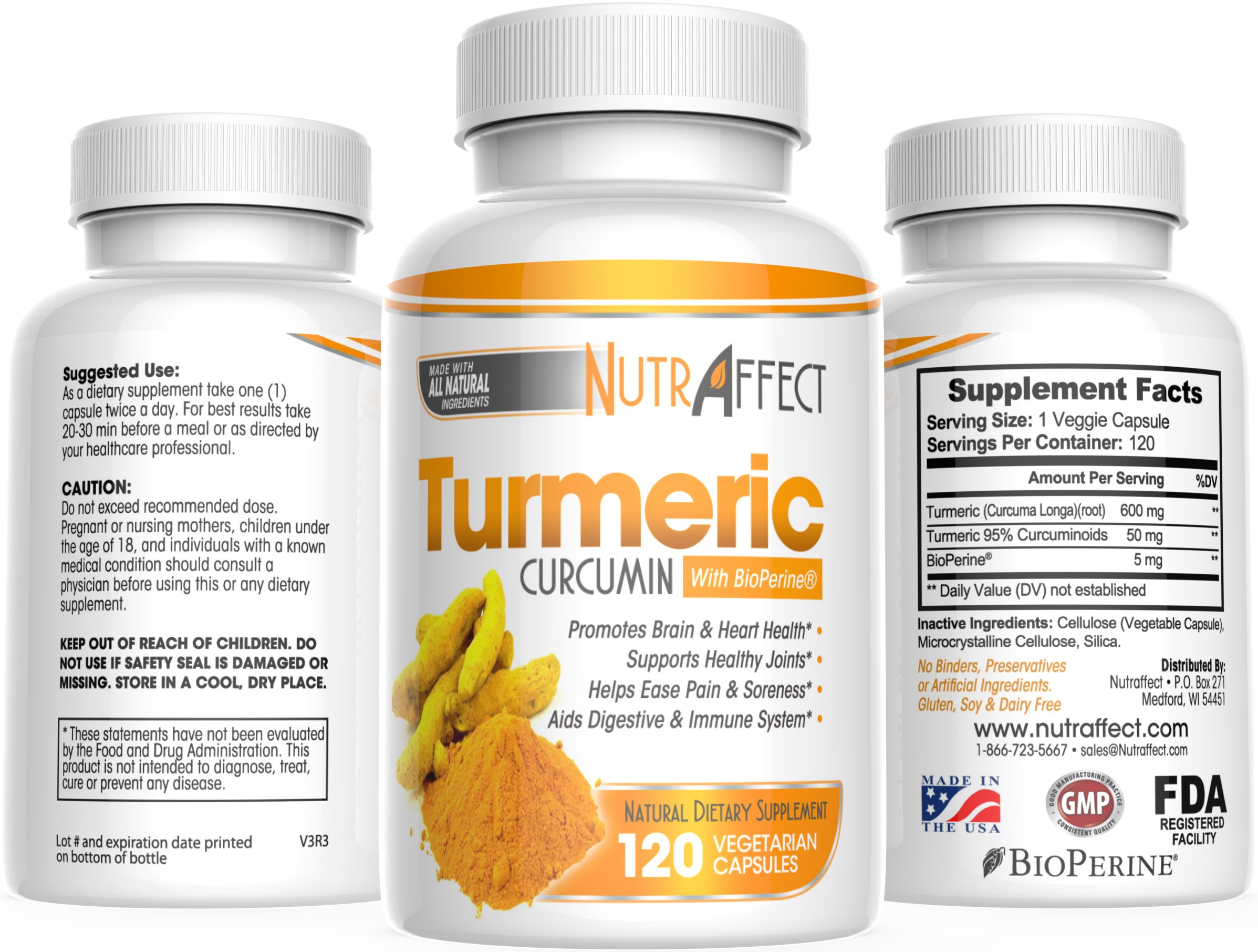 Turmeric Curcumin Capsules with Bioperine (Black Pepper Extract) Pure