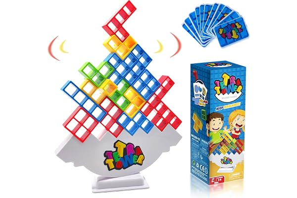 T'PUPU Tetris Tower Balancing Stacking Toys,Board Games for Kids & Adults,Tetris Balance Game Building Blocks,Perfect for Fam
