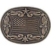 Belt Buckle for Men Women, Western American Flag Snake Turquoise Belt Buckles Cowboy Cowgirl Rodeo Big Country Accessories
