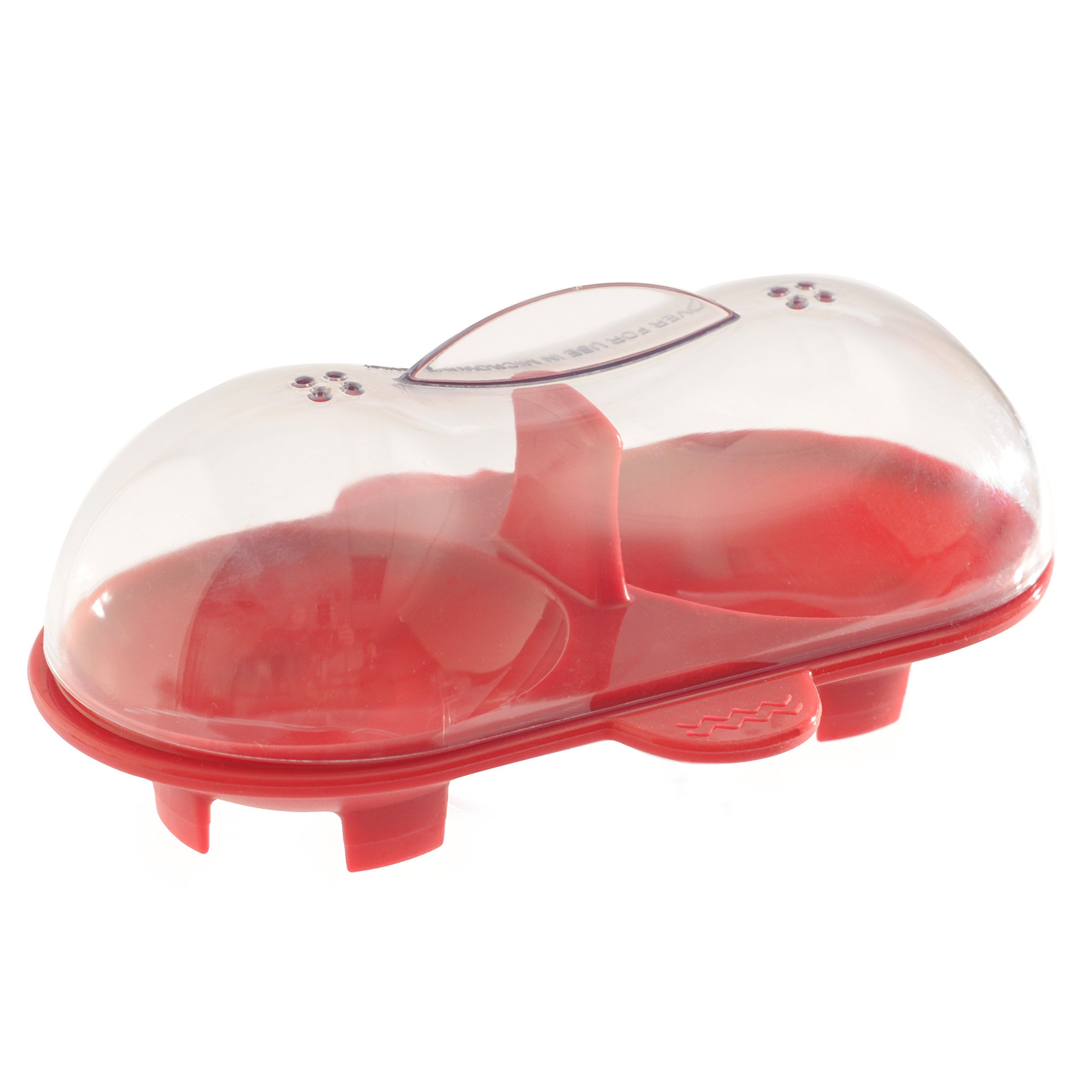 Norpro (996) Silicone Microwave Double Egg Poacher, Red on Galleon