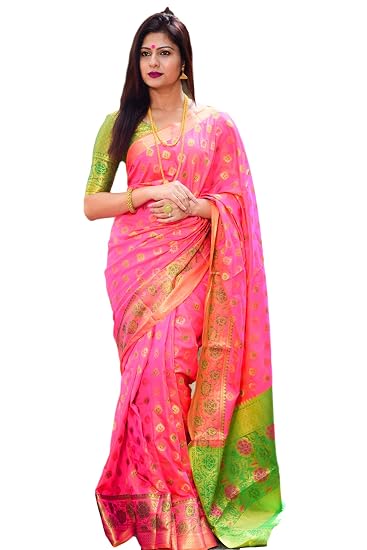 Pandadi Saree Soft Banarasi silk weaving meenakari saree with exclusive zari woven pallu