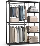 SONGMICS Open Wardrobe RYG026B02 Clothes Rail 124x43x182 cm Black
