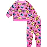 Sesame Street Elmo, Cookie Monster, Big Bird and Abby Cadabby Girls Long Sleeve Shirt and Pants Set for Infant and Toddler