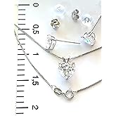 Exquisite SOLID 18k White Gold Diamond Earrings and Necklace SET for women 3.5 carat Diamond Jewelry Love Heart Shaped Pendant Necklace 18 inch Stud Diamond Heart Stud Earrings Lady HANDMADE Jewellery