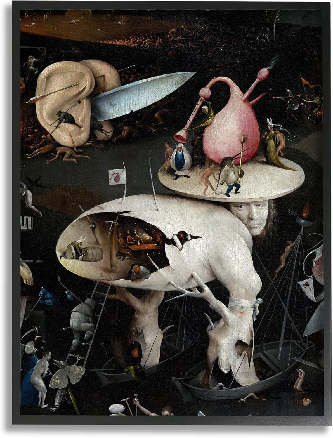 Paintings - Stupell Industries Garden of Earthly Delights Right Panel Detail Hieronymus Bosch Painting Framed Wall Art, Design By one1000paintings