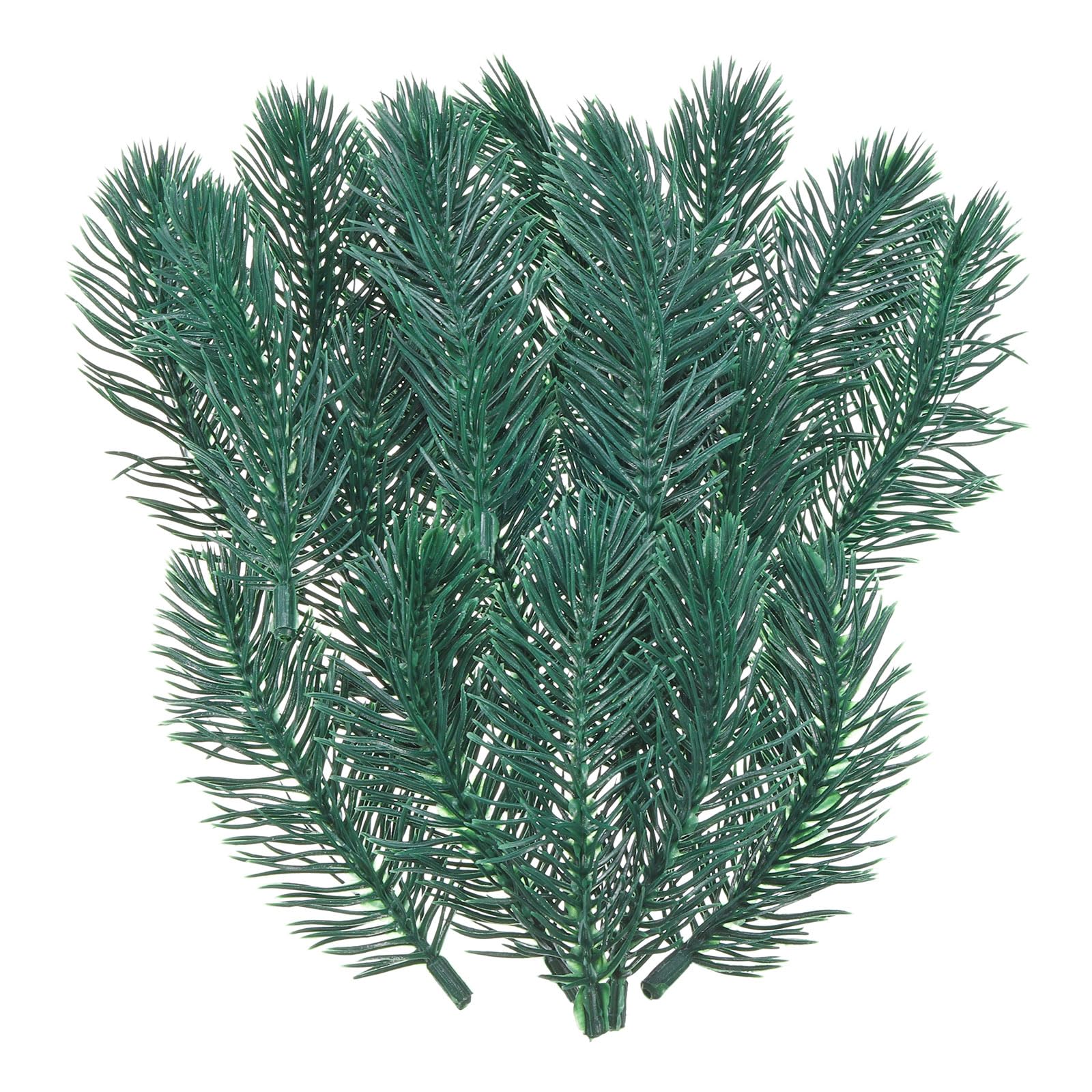PATIKIL 4" Artificial Green Pine Needles, 48 Pack Branches Small Twigs Stems Picks for Christmas Wreath Arrangement DIY Craft Wedding Party Home, Style 2