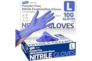 Supmedic Medical Soft Max™ Nitrile Exam Gloves, 100 Pcs Powder-Free Latex-Free Food Safe Clean Disposable Glove, Blue Iris