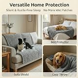Onarway Waterproof Dog Blanket Large 100x145cm Grey Fleece Bed Sofa Car view 3