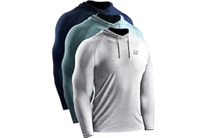 NELEUS Men's Dry Fit Athletic Shirt Workout Running Long Sleeve Shirts with Hoods