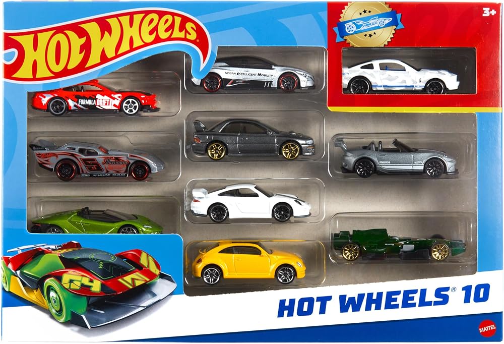 Hot Wheels 1:64 Scale 10-Car Pack Random Styles Assorted Vehicles