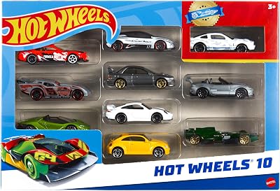 Hot Wheels 1:64 Scale 10-Car Pack Random Styles Assorted Vehicles