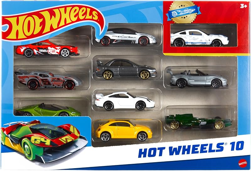Hot Wheels 1:64 Scale 10-Car Pack Random Styles Assorted Vehicles