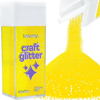 Hemway Fluorescent Yellow Glitter Shaker Ultrafine 130g for Resin Crafts