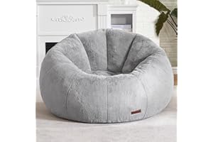 Hobestluk Bean Bag Chairs Large Bean Bag Couch for Adults Stuffed Sofa Chair Comfy Giant Bean Bag Chair with Spacious Design for Reading, Playing or Relaxing (Grey)