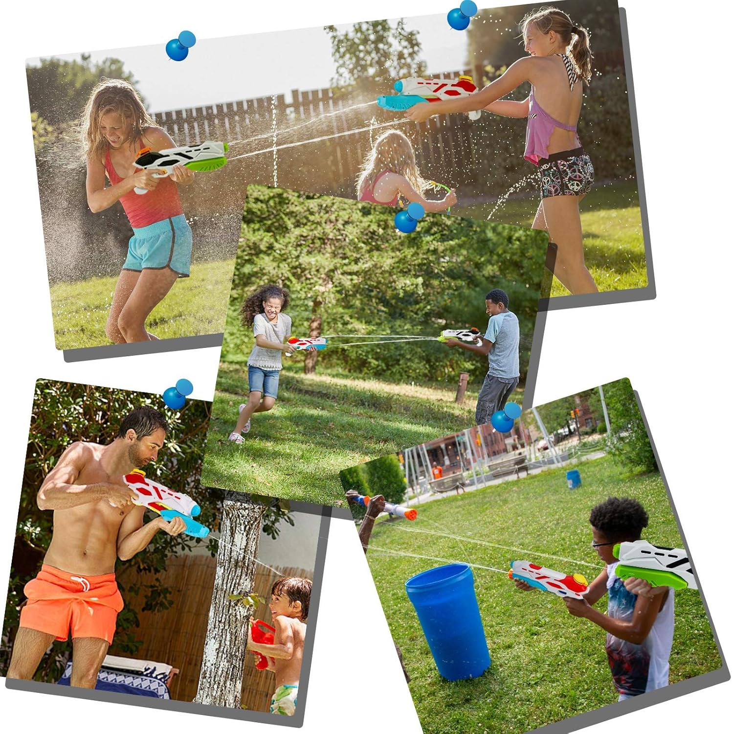 Squirt Water Guns for Boys & Girls - 500CC Super Water Guns for Kids Adults-Swimming Pool Toys Water Fighting with Powerful Stream for Outdoor, Park & Backyard Playing(2 Pack Black & Red): Toys & Games