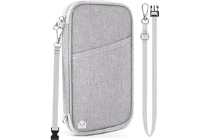 Magimack Family Passport Holder for Travel, RFID Blocking Travel Document Organizer with Flexible Carrying Style, Portable Passport Wallet and Essentials for Trip (Grey)