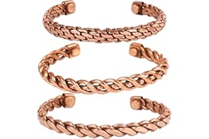 Touchstone Copper Bracelet Tibetan Style. Hand Forged with Solid and High Gauge Copper Jewelry Cuff for Women Men. Combo of Different Designs