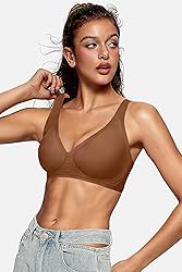 OEAK Womens Deep V Bras Wireless Comfortable Bra
