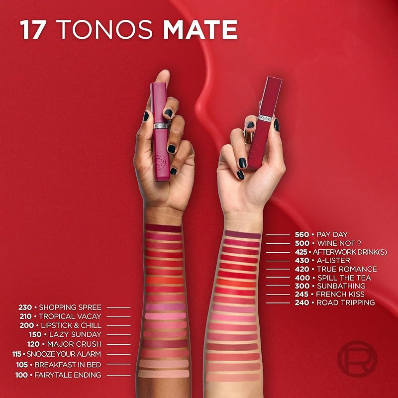 Batom líquido L'Oréal Paris, cor intensa, fórmula mate de longa duração, com ácido hialurónico, sem transferência, resistência infalível ao matte, cor: 115 Snooze Your Ala
