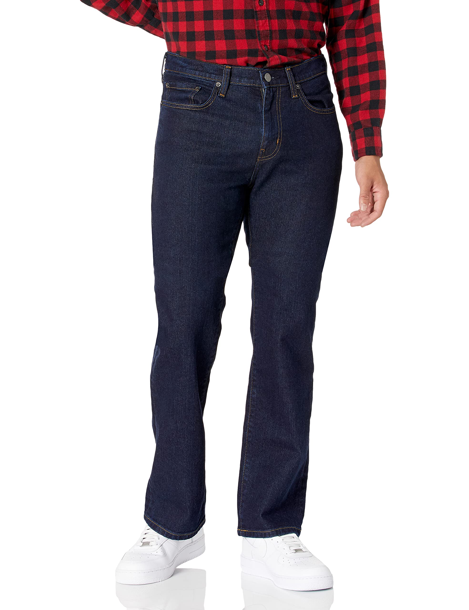 Photo 1 of Amazon Essentials Men's Straight-Fit Bootcut Jean - Discontinued Colors, Rinsed, 33W x 28L