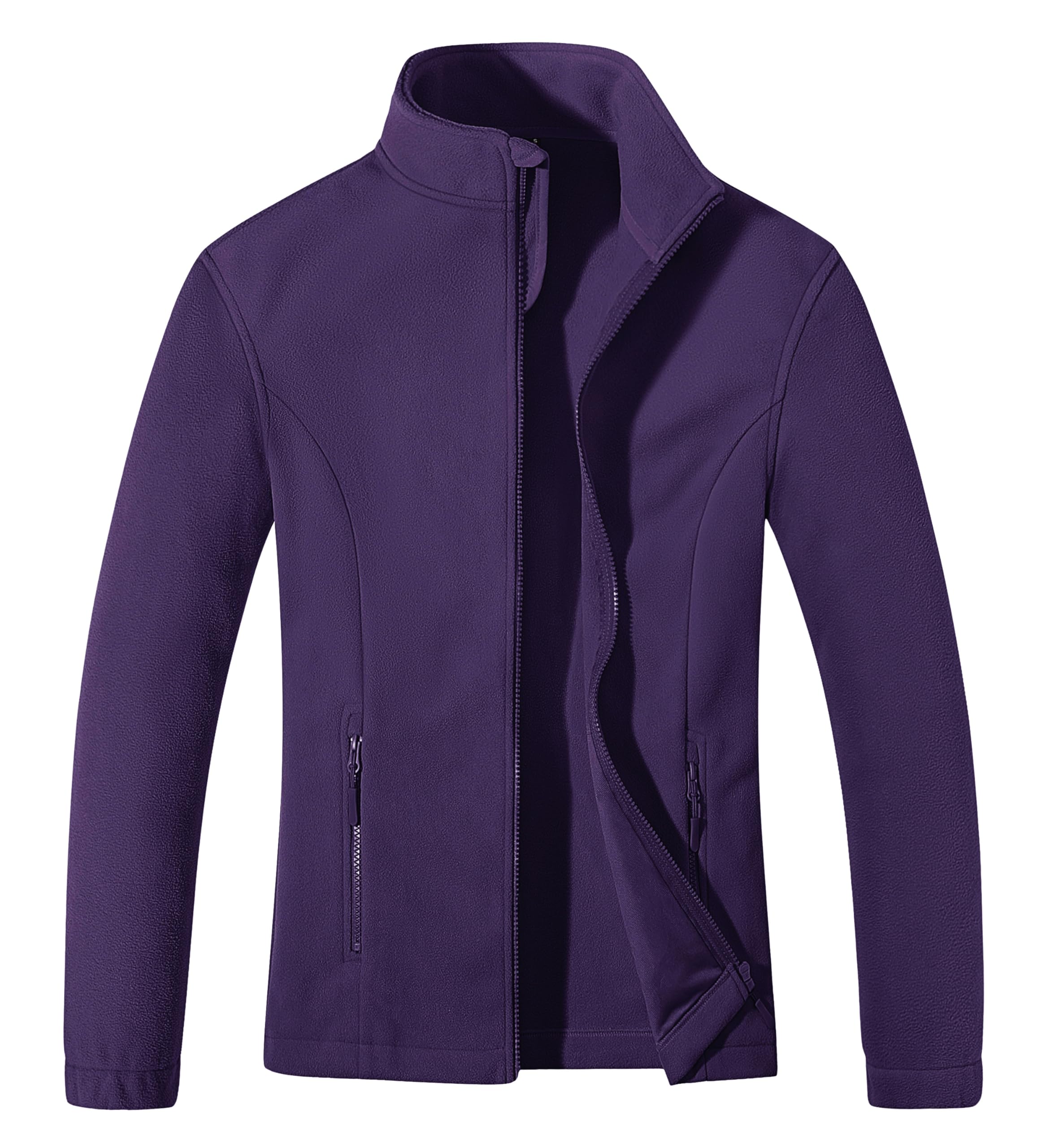 Photo 1 of MAGCOMSEN Purple Jacket for Women Warm Fleece Coats Full Zip Lightweight Jackets Winter Outwear, Dark Purple, M
