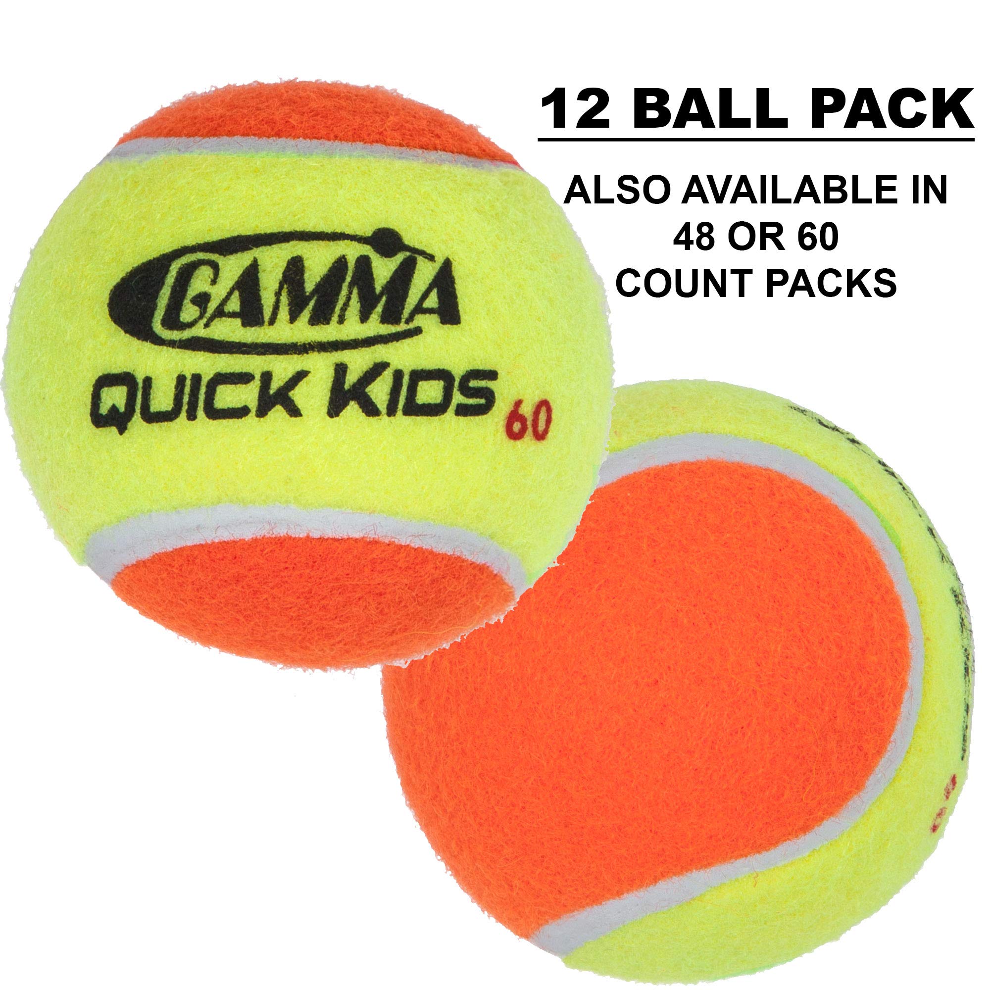 Gamma Quick Kids (Transition) Practice Tennis Balls Red 36, Orange 60