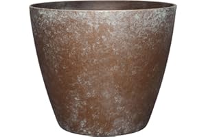 CLASSIC HOME & GARDEN Classic Home and Garden Vogue Planter Pots w/Pottery Quality Finish - Modern Indoor & Outdoor Flower Pots - UV-Resistant Porch Planters - Decorative Pot for Flowers & Herbs (8” Weathered Copper)