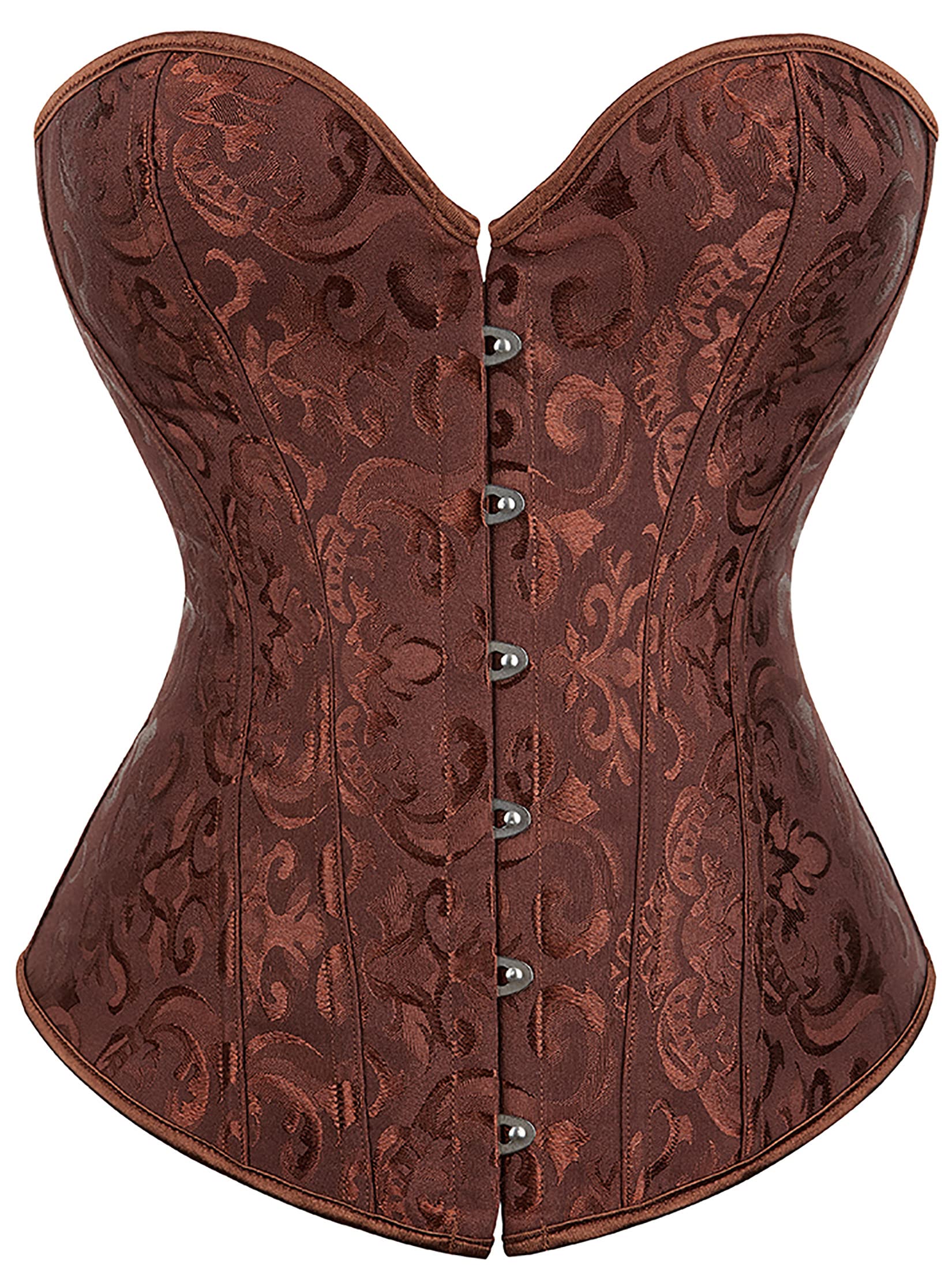 Photo 1 of Alivila.Y Fashion Womens Sexy Brocade Vintage Corset Overbust Bustier Top Corsets 810-Coffee-S